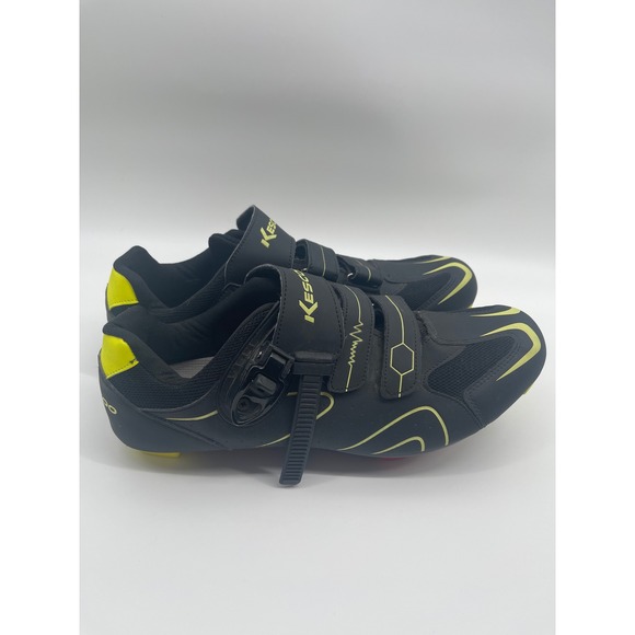 KESCOO Black‎ Yellow Cycling Shoes Cleats Size 47 Road Bike Spd Compatible - Picture 4 of 6